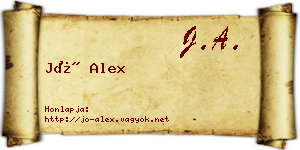 Jó Alex névjegykártya