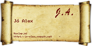 Jó Alex névjegykártya
